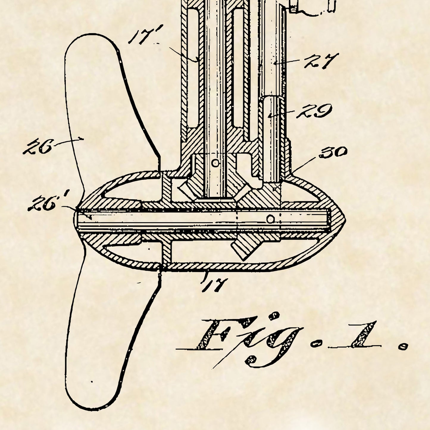 1911 Evinrude Outboard Motor Patent Art 16x20 Vintage Nautical Print on Custom Parchment