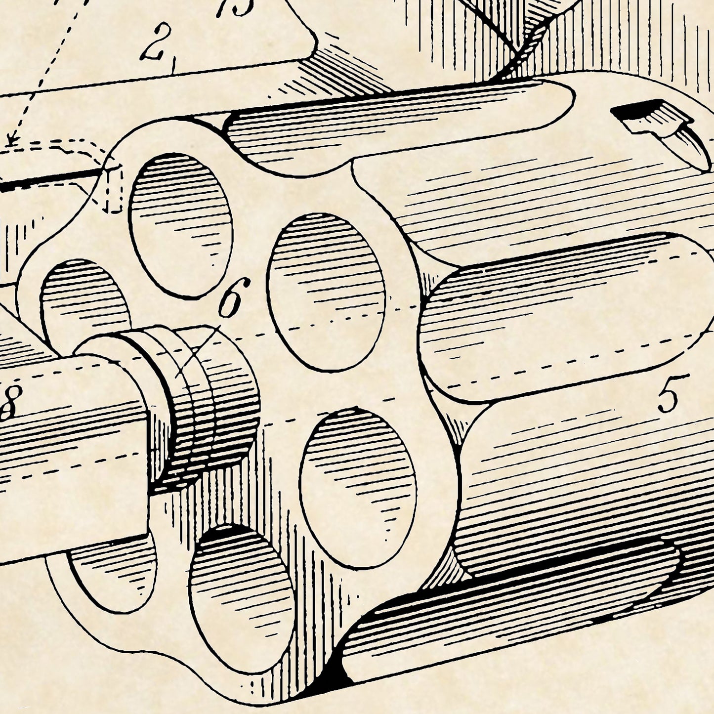 1898 G. A. Owen Revolver Patent Firearm Art 20x16 Vintage Gun Print on Custom Parchment - Landscape Version