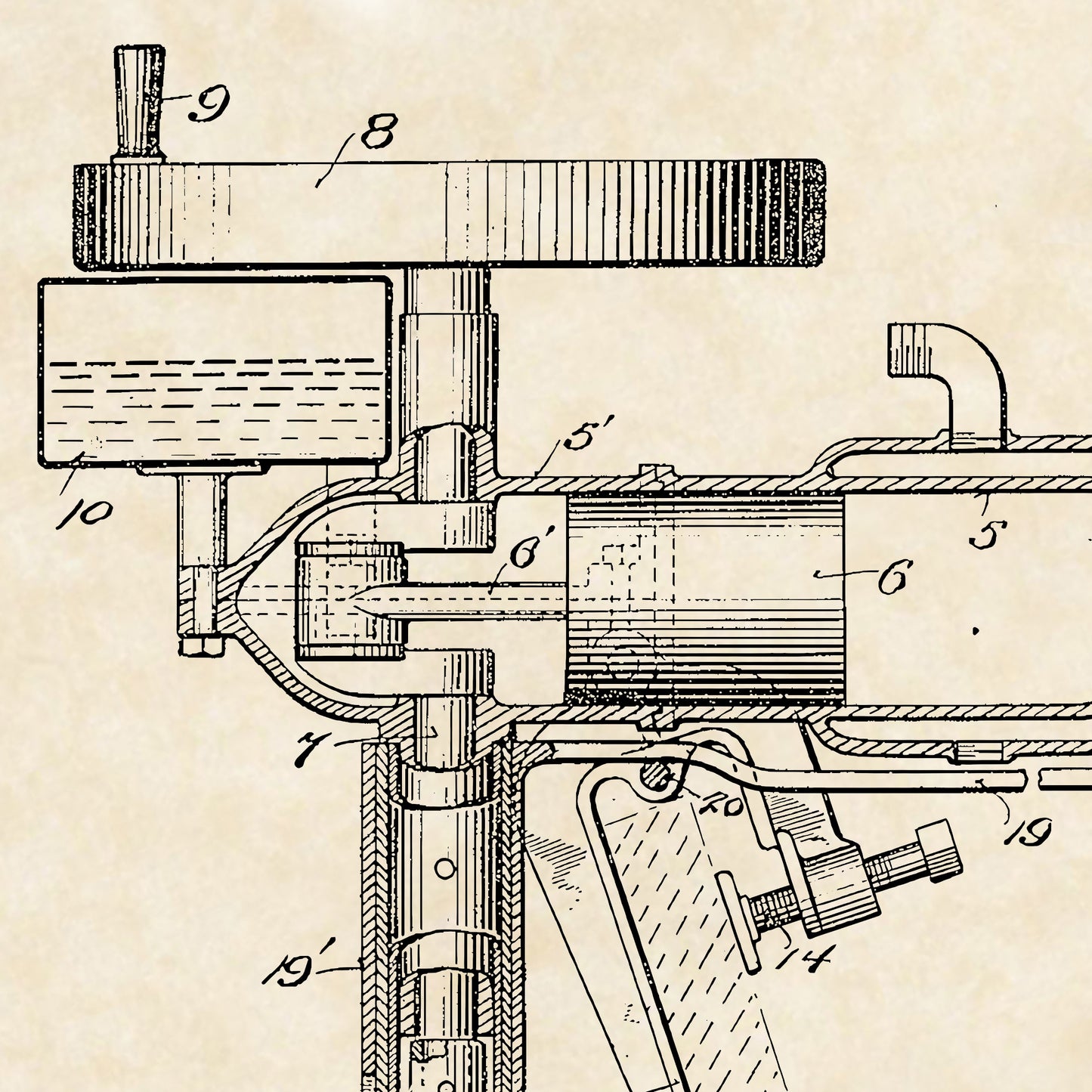 1911 Evinrude Outboard Motor Patent Art 16x20 Vintage Nautical Print on Custom Parchment